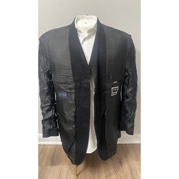 Ralph Lauren Camel Hair Coat 44R Black Jacket Blazer Sports Coat Preppy Classic - Picture 7 of 16